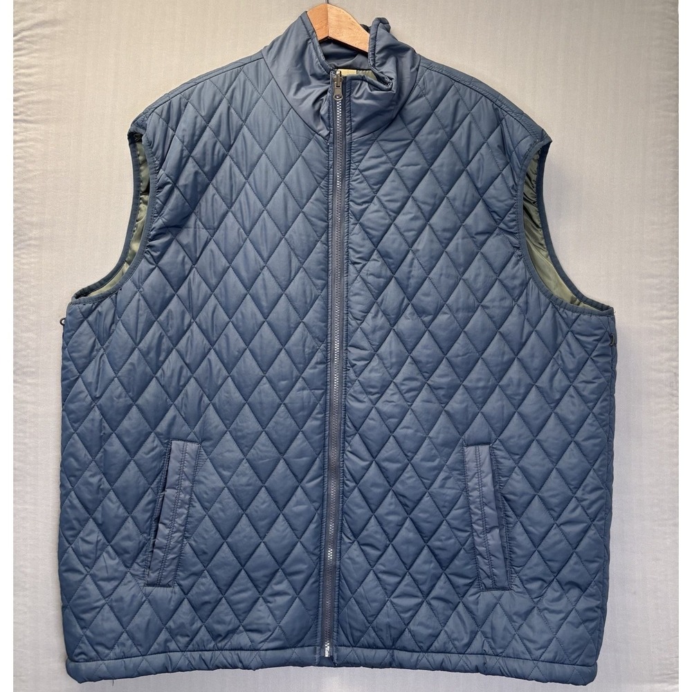 London Fog Mens 3XL Quilted Vest Slate Blue Insulated Functional Outdoor Gear